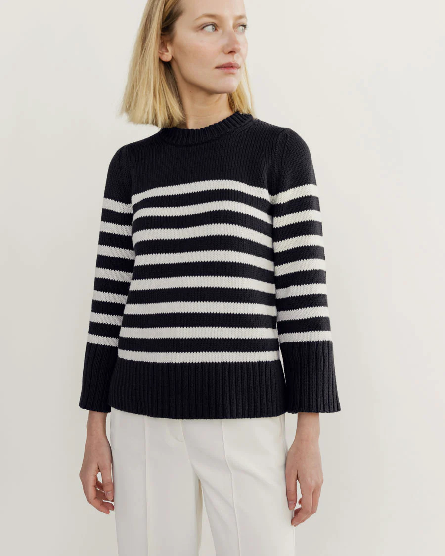 The Kittery Stripe Cotton Sweater | State of Cotton NYC