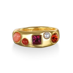 Rococo Gem Ring - Coral | Sequin