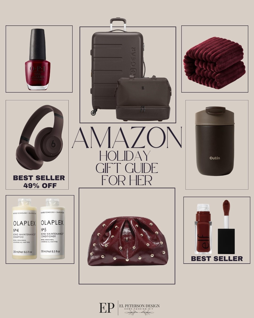 Amazon
Gift guide for her
Nail polish
Olaplex
Lip glass
Purse
Suitcase
Blanket
Head set
Water bottle 

#LTKFindsUnder100 #LTKGiftGuide #LTKFindsUnder50