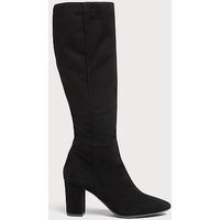 Sirena Black Suede Knee Boots, Black | L.K. Bennett (UK)