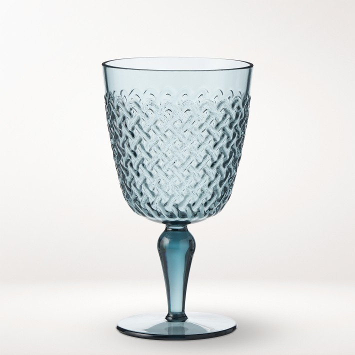 Basketweave Tritan Outdoor Wine Goblets, Set of 4 | Williams-Sonoma
