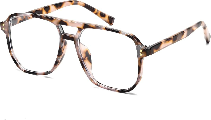 FEISEDY Blue Light Blocking Glasses Fake Nerd Clear Square Computer Lightweight Pilot Glasses Fra... | Amazon (US)
