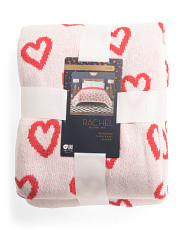 Pop Heart Feather Knit Blanket | TJ Maxx