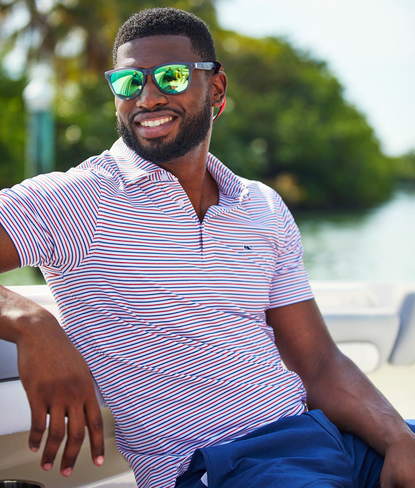 Performance Bradley Stripe Sankaty Polo | vineyard vines