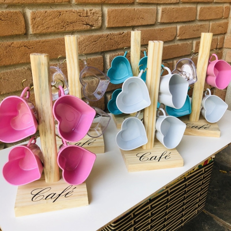 Suporte com xícaras CORAÇÃO / Café - Chá  / Cantinho do café / Cozinha / Organizador / Deco... | Shopee (BR)