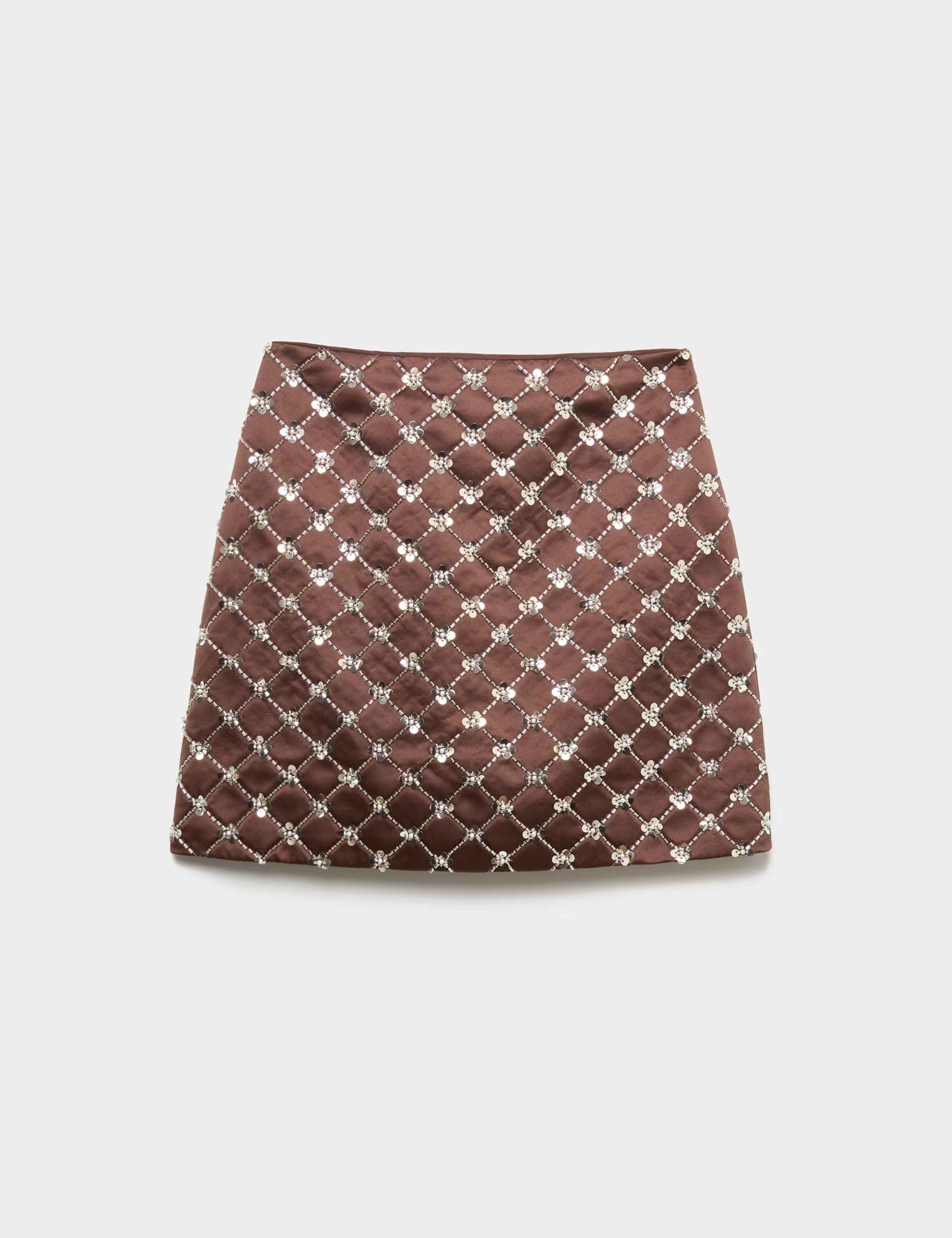 Satin Embellished Mini A-Line Skirt | Marks & Spencer (UK)