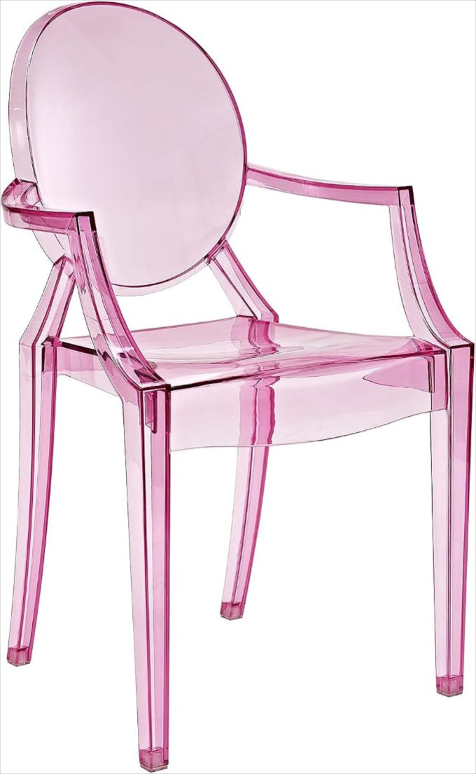 Click for more info about Modway Casper Modern Acrylic Stacking Kitchen and Dining Room Arm Chair in Pink - Fully Assembled