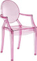 Modway Casper Modern Acrylic Stacking Kitchen and Dining Room Arm Chair in Pink - Fully Assembled | Amazon (US)