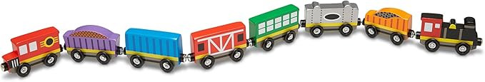 Melissa & Doug Wooden Magnetic Train Cars - 8 Piece Educational and Skill-Building Wooden Toy for... | Amazon (US)