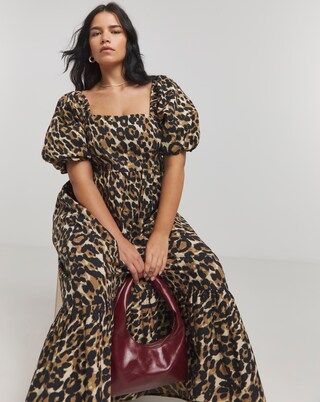 Leopard Print Poplin Maxi Dress | Simply Be (UK)