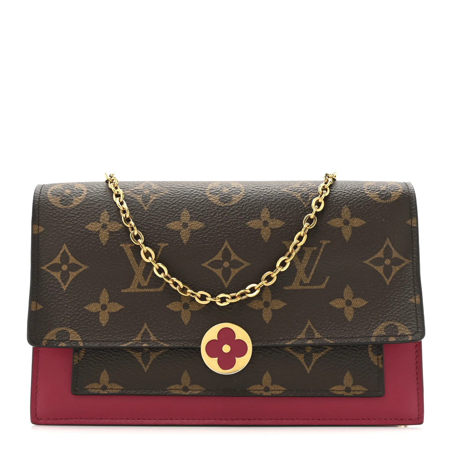 Louis Vuitton Monogram Flore Chain Wallet Fuchsia 1757557 | FASHIONPHILE (US)