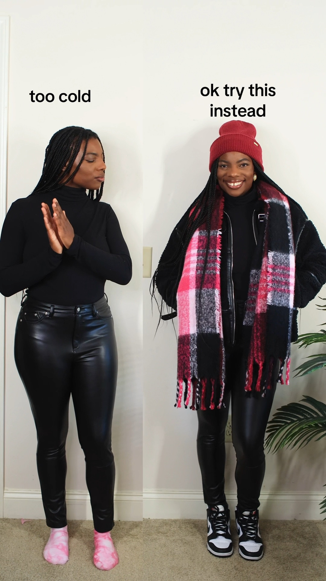 Let’s elevate this look with layers! 🔥 Nothing beats a sleek, all-black layered outfit for effortless chic and comfort. Pairing black leggings, a classic black turtleneck, and this must-have Amazon jacket with black & white Nike Dunks for the perfect mix of street style and cozy vibes. Would you wear this look? 👟✨

#EffortlessStyle #LayeredLooks #StreetStyle #NikeDunks #ChicAndCozy #AllBlackOutfit #AmazonFashion #ElevatedCasual