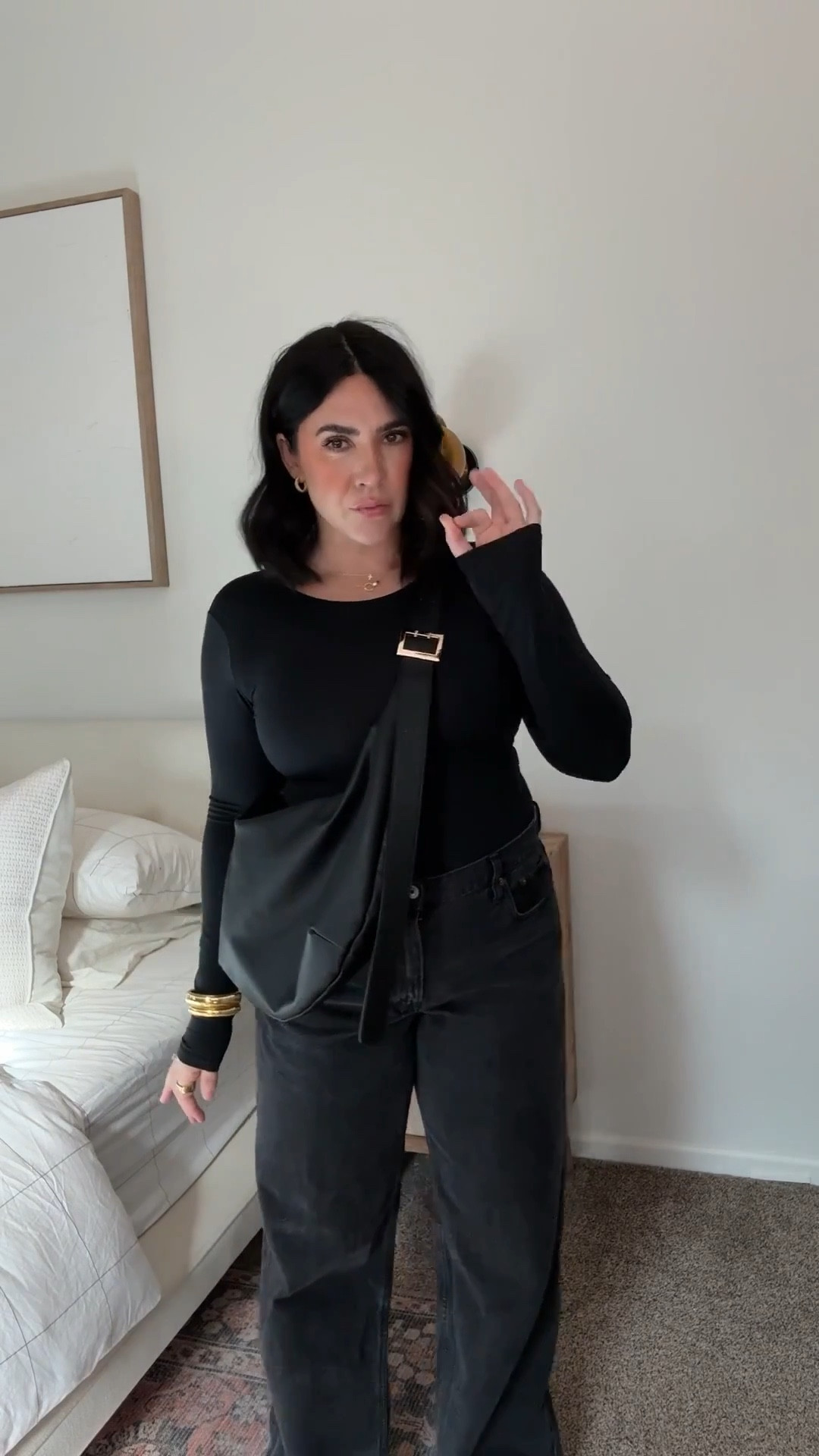 Abercrombie denim sale ends tomorrow! 30% off plus an extra 15% with code DENIMAF! 
Low rise ultra loose jean! 
Size: 30R they have an intentional loose fit, no stretch and very comfortable. 
Top: L 
Bra: L (code NINAFS15)

#LTKStyleTip #LTKSaleAlert #LTKMidsize

#LTKootd #LTKgrwm #LTKMidsize