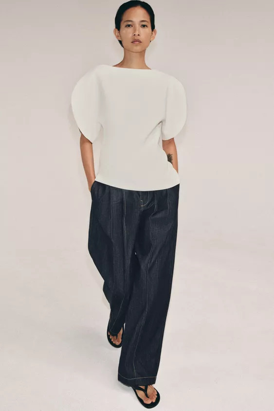 BALLOON SLEEVE TOP ZW COLLECTION | Zara US
