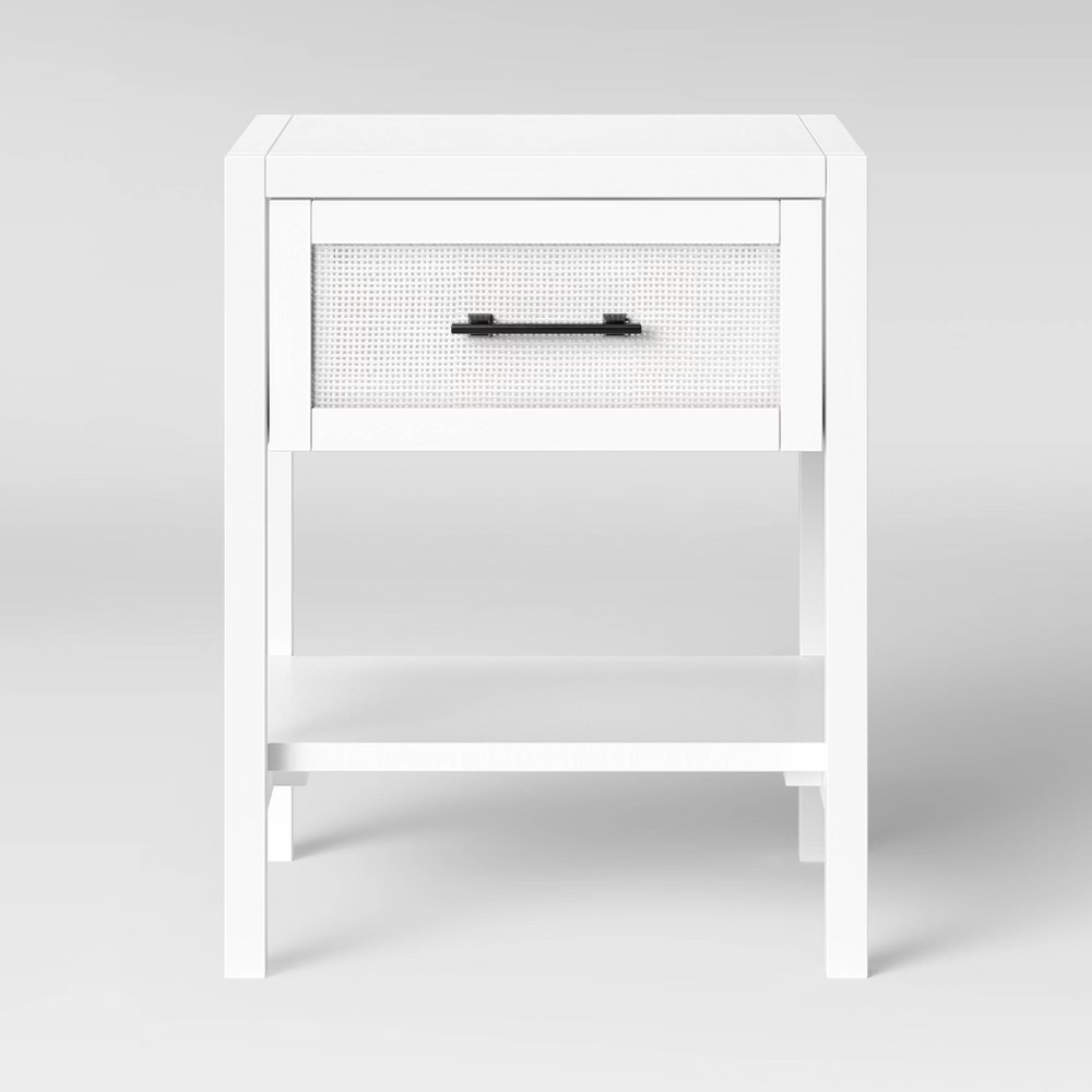 Warwick Wood & Rattan Side Table White - Threshold | Target