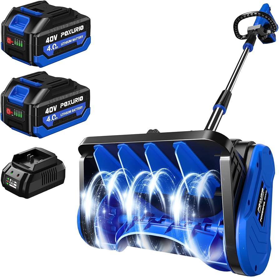 2 * 40V Electric Cordless Snow Shovel, 13 Inch Brushless Electric Snow Blower with 2×4.0Ah Batte... | Amazon (US)