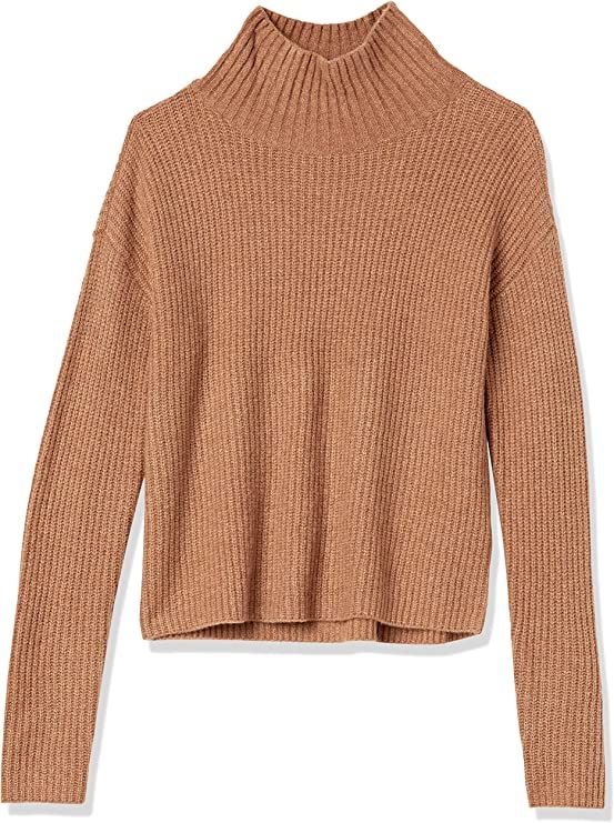 Amazon Brand - Goodthreads Women's Mid-Gauge Stretch Cropped Long Sleeve Funnel Neck Sweater | Amazon (US)