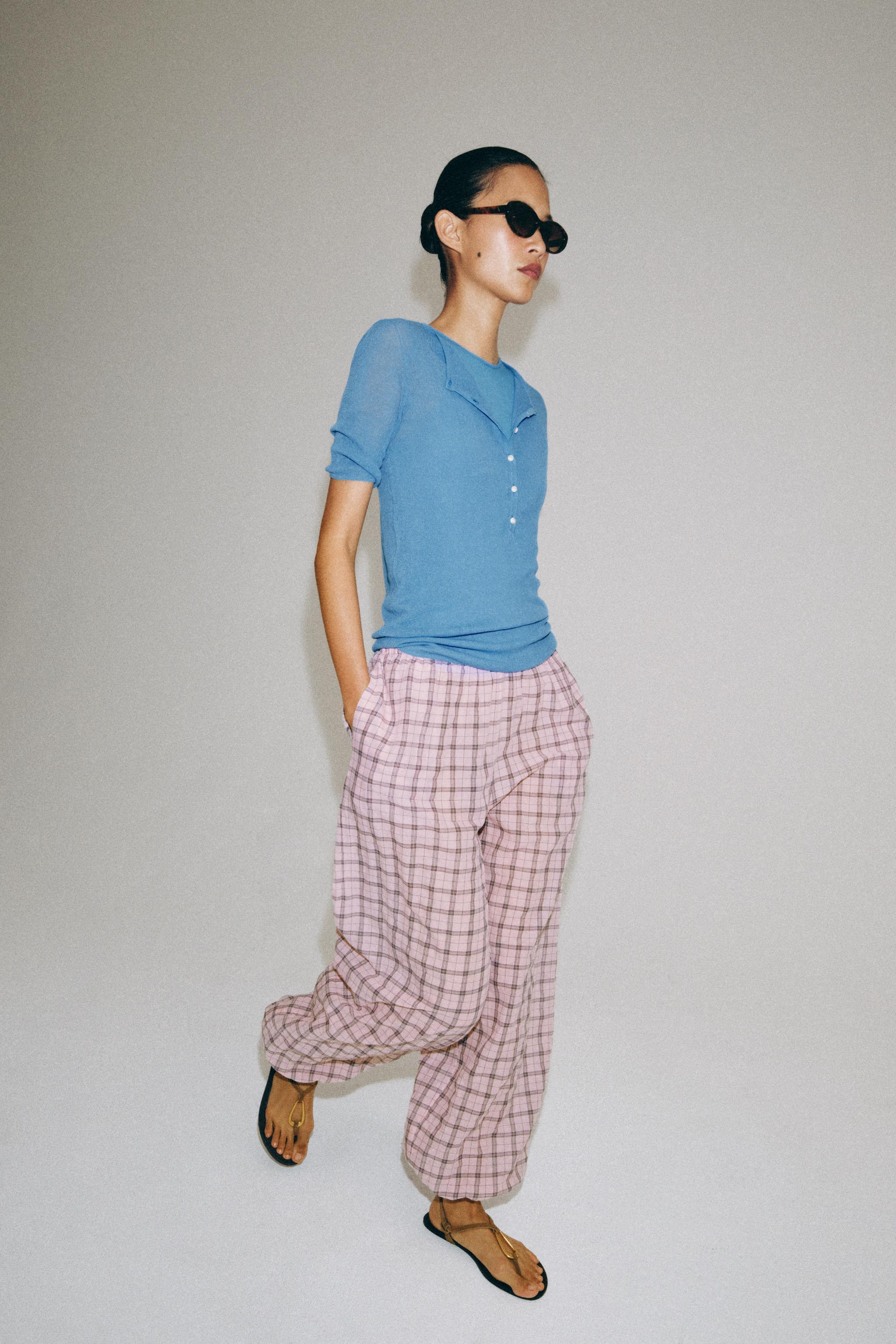ZW COLLECTION CHECK SAROUEL TROUSERS | Zara UK