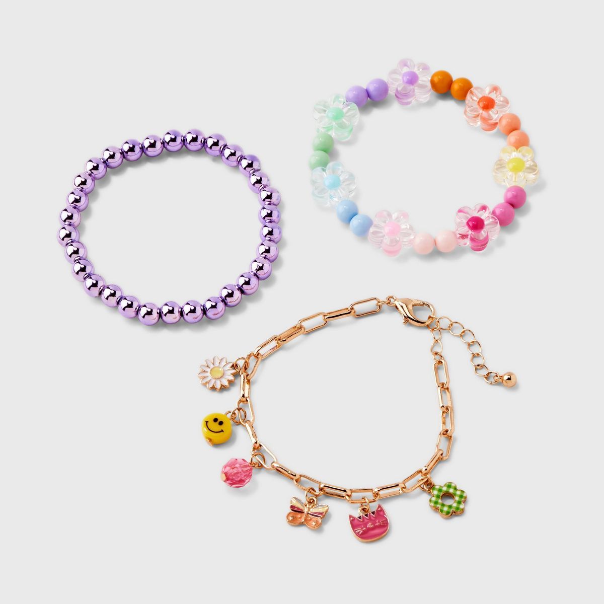Girls' 3pk Charm Bracelet Set - Cat & Jack™ | Target