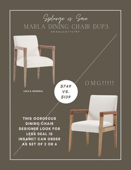 Shop this incredible dining chair look for less deal! 

#LTKsalealert #LTKhome #LTKstyletip