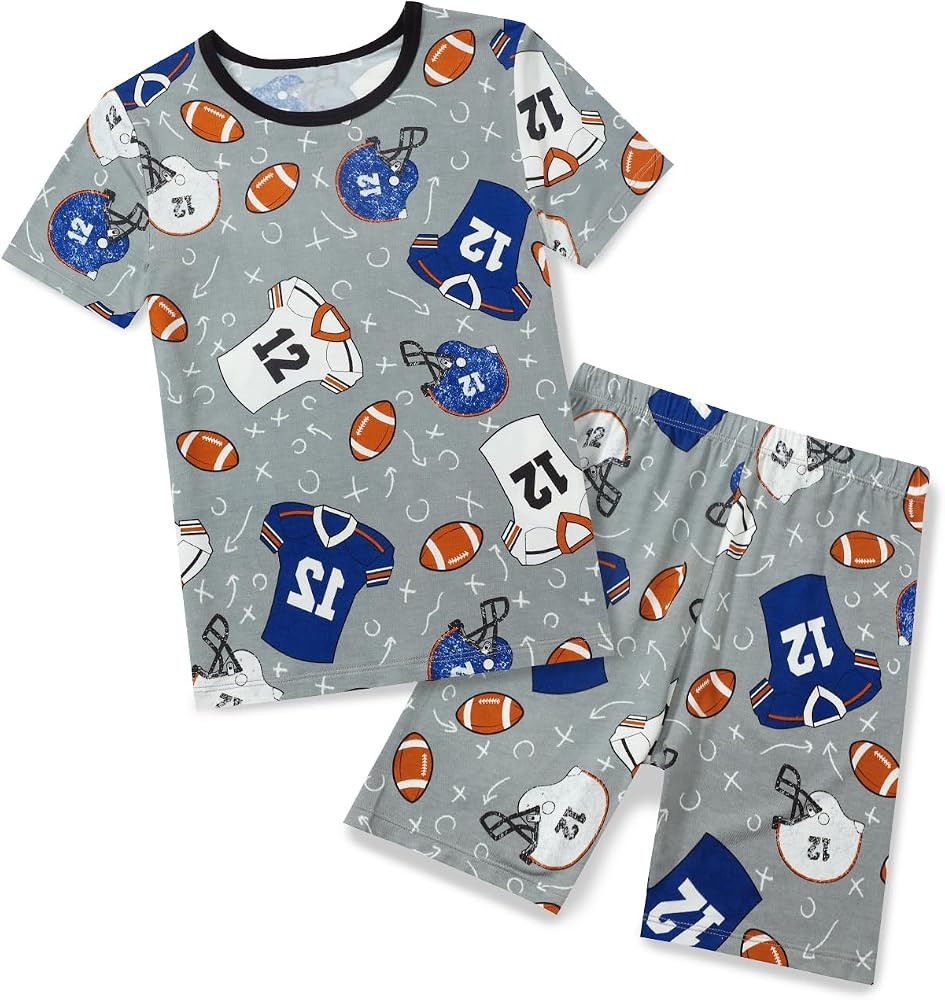 babee Reshinee Bamboo Viscose Toddler Boys Pajamas Set, Short Sleeve Kids | Amazon (US)