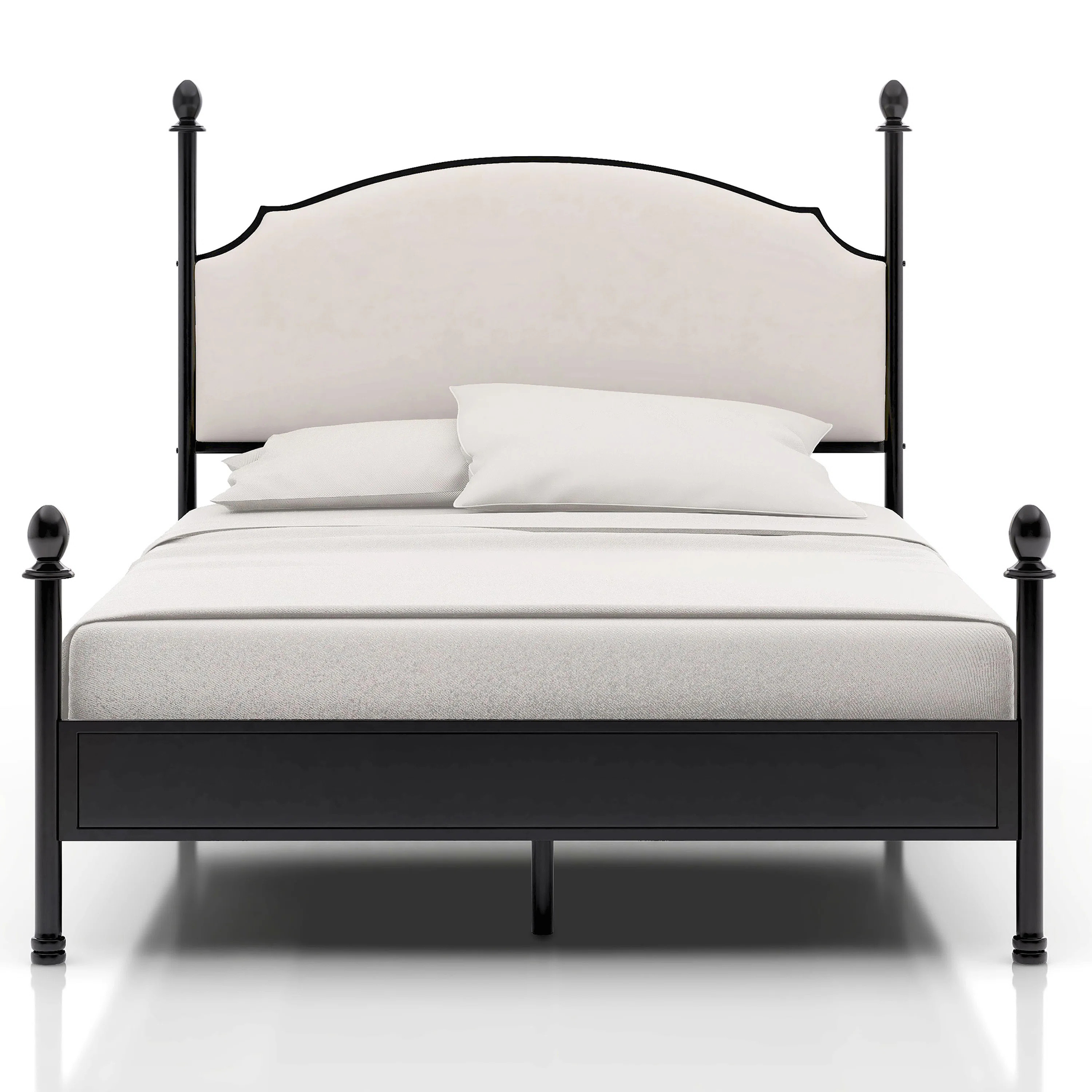 Fawnda Metal Four Poster Bed with Upholstered Headboard | Wayfair North America