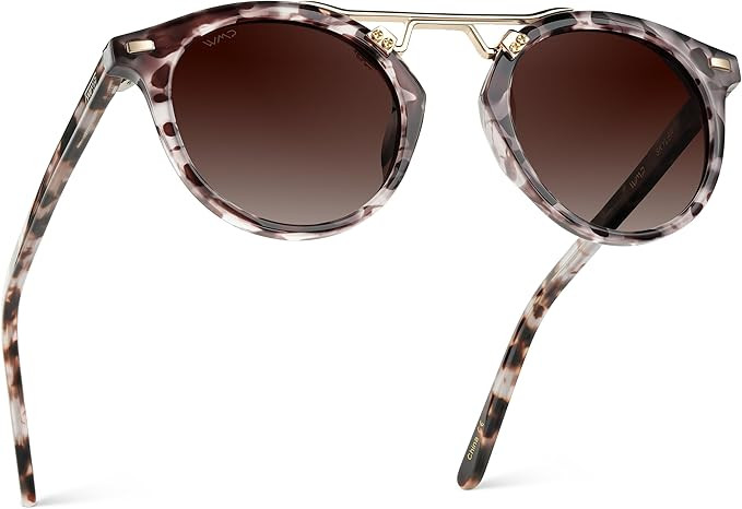 WearMe Pro - Women's Polarized, Round Retro, Double-Bridge Vintage Sunglasses | Amazon (US)