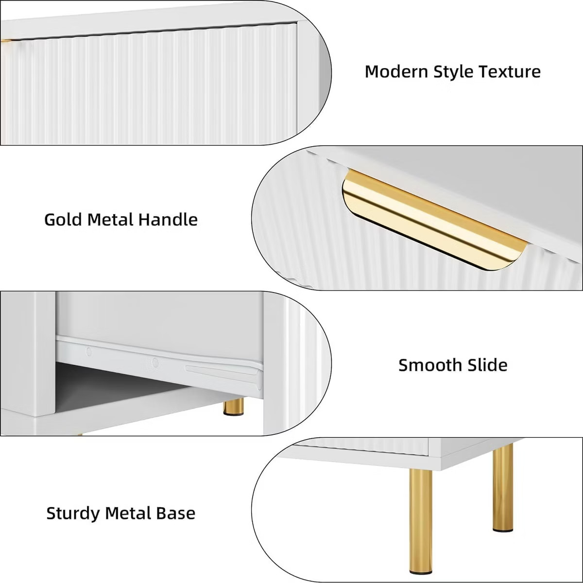 White Dresser, Modern 6 Drawer Dresser for Bedroom with Gold Handle and Large Drawer, Wood Double... | Target