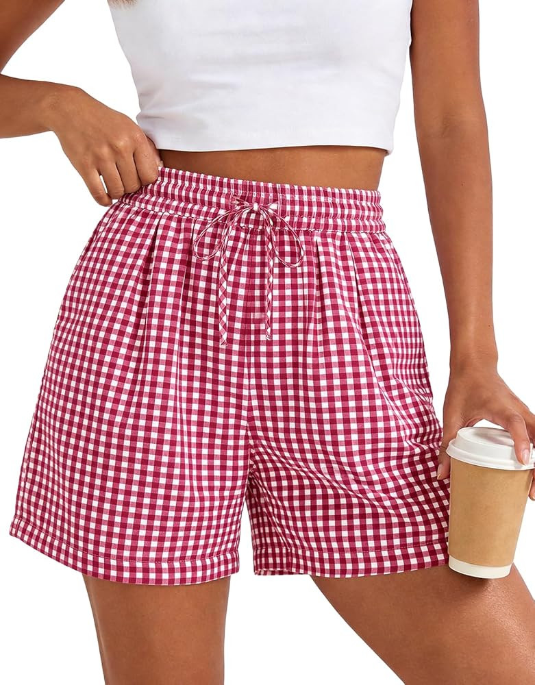 PRETTYGARDEN Elastic Waist Summer Shorts for Women with Pockets | Amazon (US)