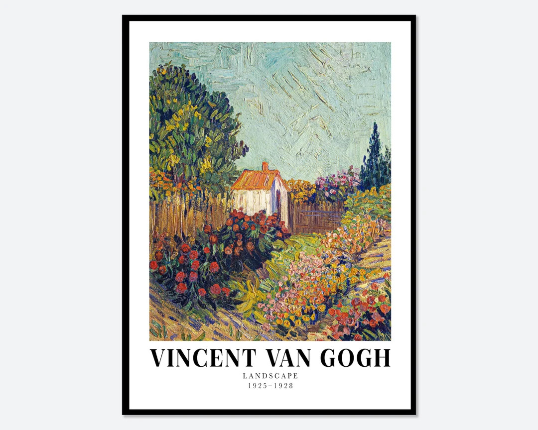 Van Gogh Landscape 1925–1928 Vintage Exhibition Poster Art Print | Colorful Landscape Art, Vinc... | Etsy (US)