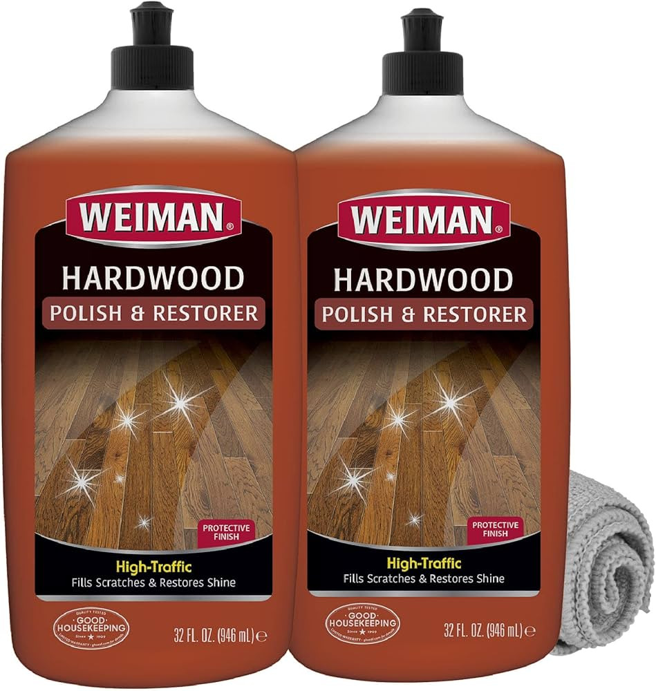 Weiman Wood Floor Polish and Restorer 32 Oz 3PC Bundle - High-Traffic Hardwood Floor, Natural Shi... | Amazon (US)