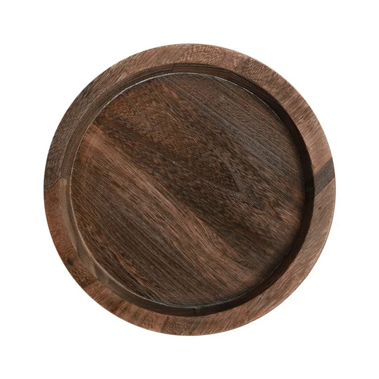 2PCS Rustic Wood Serving Tray - Vintage Wooden Fruit Tray Tabletop Decoration,Round Decorative Se... | Walmart (US)