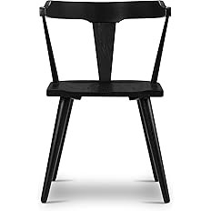 POLY & BARK Enzo Oak Wood Black Dining Room Chair - Lightweight Dining & Kitchen Chair with Simpl... | Amazon (US)