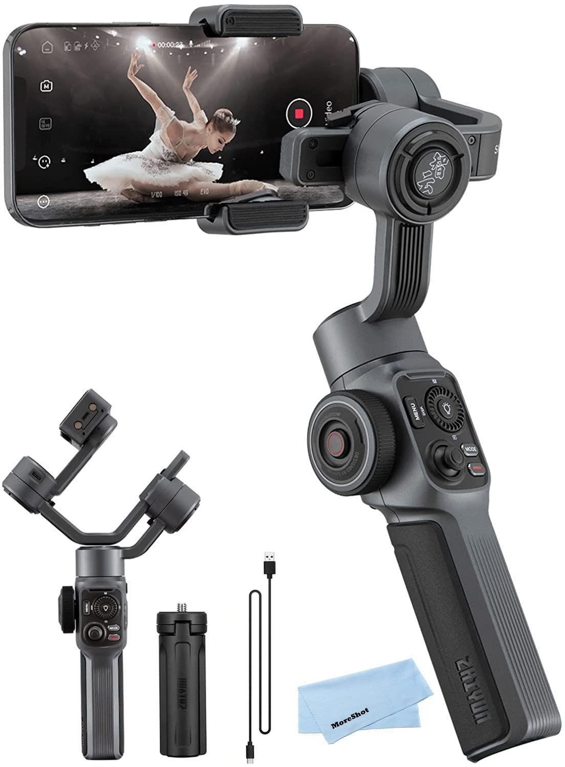 Zhiyun Smooth 5 Gimbal Stabilizer for Smartphone Android Cell Phone 3-Axis Handheld Gimble for iPhon | Amazon (US)