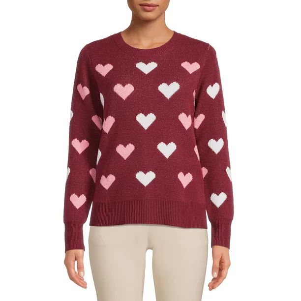 Time and Tru Women's Intarsia Sweater - Walmart.com | Walmart (US)