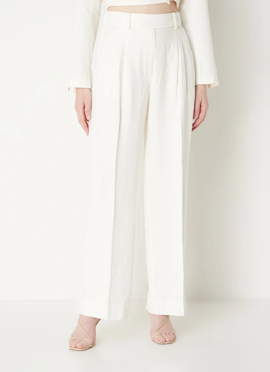 Lino high waist wide fit pantalon in linnenblend | De Bijenkorf (NL)