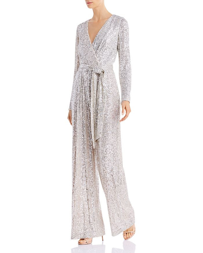 Sequined Faux-Wrap Jumpsuit | Bloomingdale's (US)