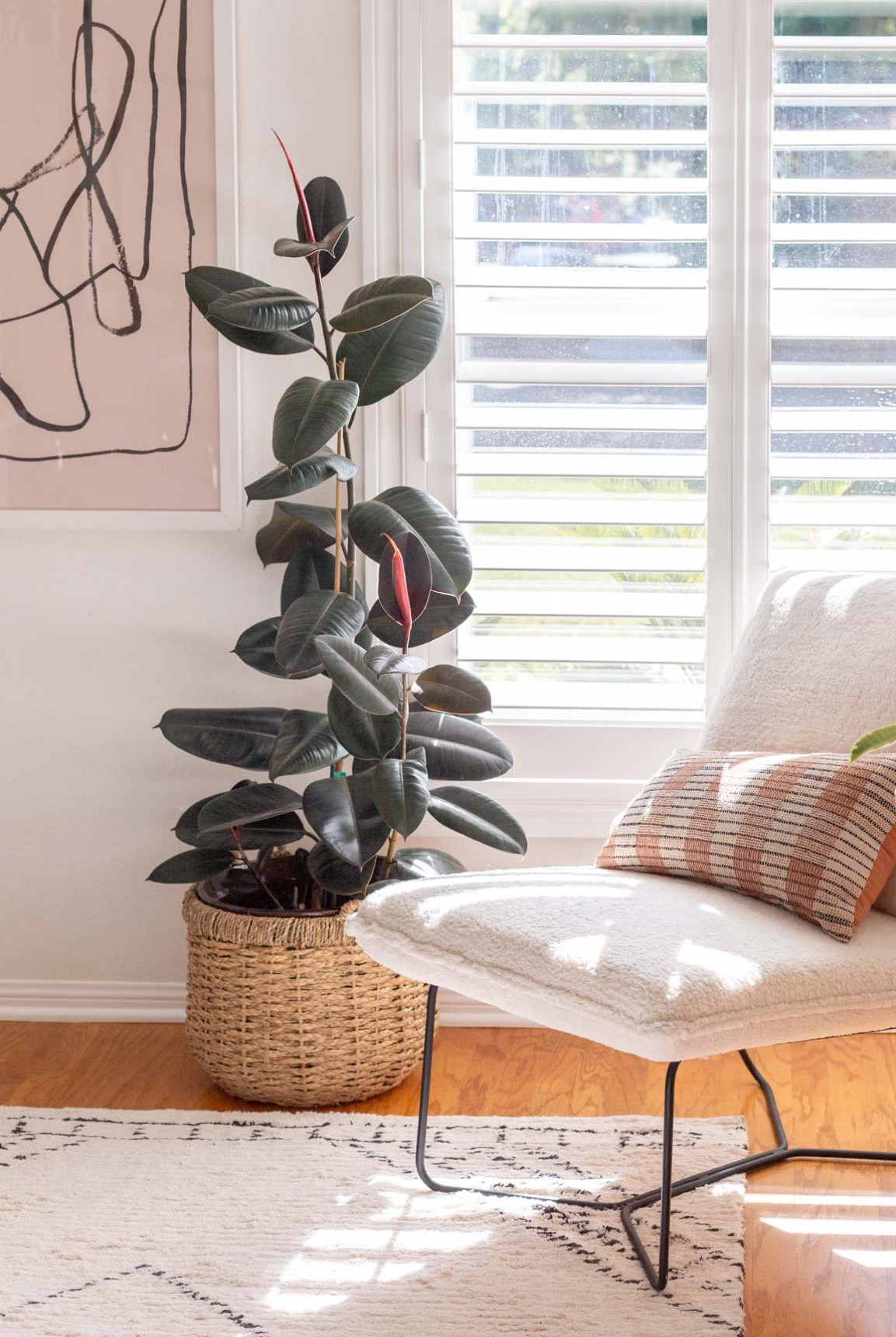 Reading nook - seating area - plants - planter - rug - organic modern - budget friendly furniture - abstract art 

#LTKFind #LTKhome