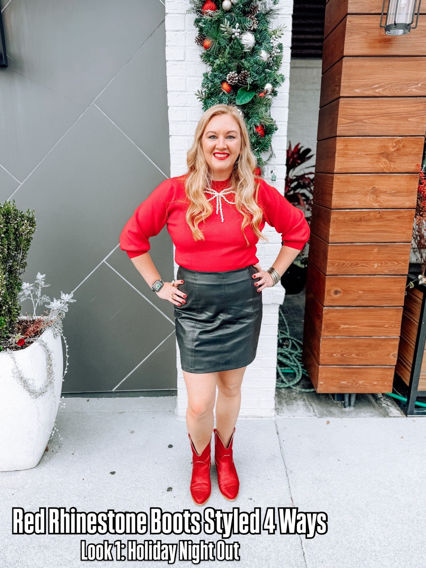 One pair of red rhinestone boots, four ways to style them this holiday season! ✨ I styled these statement boots for holiday parties, tailgates, and festive gatherings, showing how versatile they can be.
Wearing the ShaperX sculpting bodysuit under each outfit keeps everything smooth and flattering, so you can look polished and feel confident in every look.
From cozy holiday sweaters and sparkly skirts to mini skirts and festive dresses, these boots elevate every outfit — perfect for favorite things parties, gift guides, and holiday outfit inspiration.
✨ Tap to shop all my LTK favorites and grab these stylish looks. 

#LTKMidsize #LTKHoliday #LTKootd