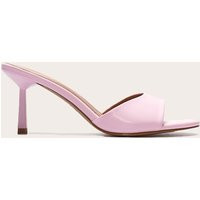Baby Pink Wide Fit Satin Round Toe Mid Stiletto Heel Mules | PrettyLittleThing US