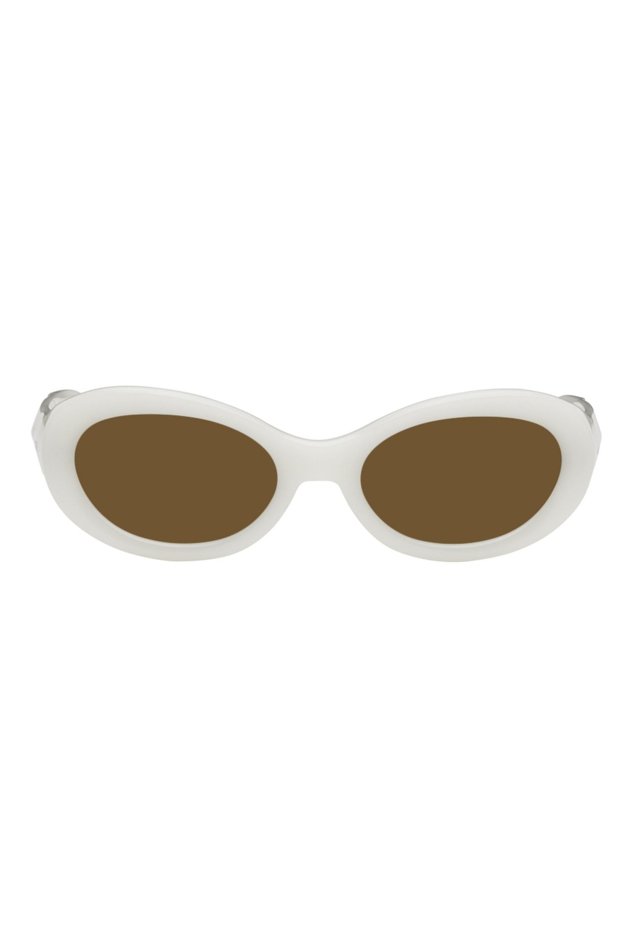 Dries Van Noten - White Linda Farrow Edition Oval Sunglasses | SSENSE