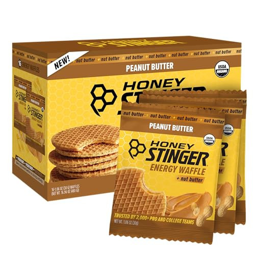 Honey Stinger Organic Peanut Butter Waffle, Energy Stroopwafel for Exercise, Endurance and Performance, Sports Nutrition for Home & Gym, Pre & During Workout, 16.96 Ounces (Pack of 16) | Amazon (US)
