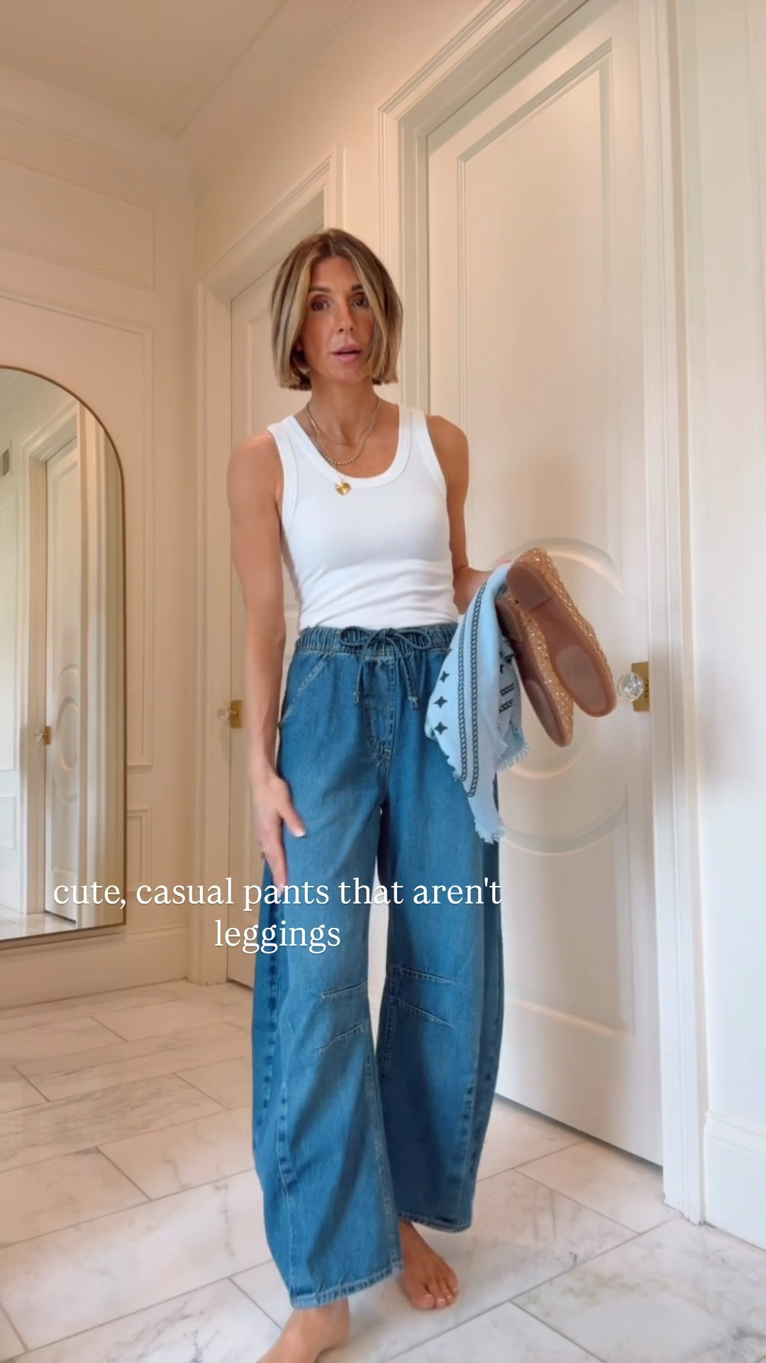 Casual summer outfit. 

Jeans fit true to size and I'm wearing an XS.

#LTKsummer #LTKjeans