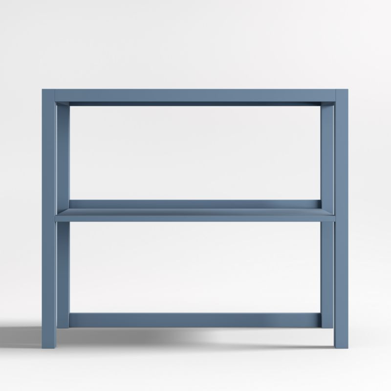 Ever Simple Slate Blue Wood Kids Bookcase and Desk Hutch + Reviews | Crate & Kids | Crate & Barrel