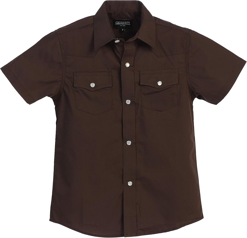 Gioberti Boys Solid Short Sleeve Western Shirt | Amazon (US)