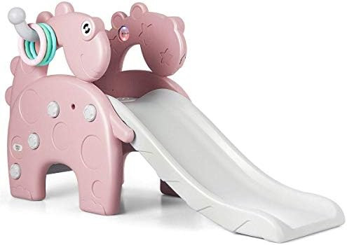 BABY JOY 4-in-1 Slide for Kids with Basketball Hoop and Ring Toss Game, Indoor Outdoor Freestandi... | Amazon (US)