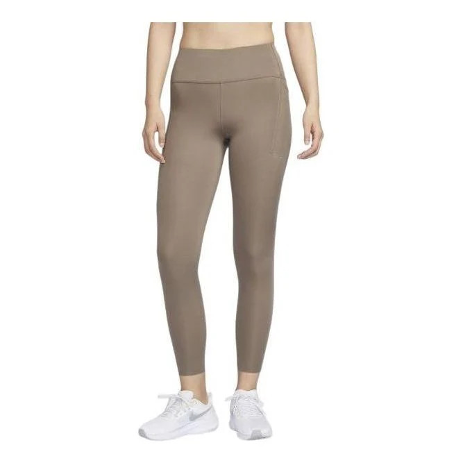 (WMNS) Nike Swift High-Waisted 7/8 Running Leggings with Pockets 'Mink Brown' | KICKS CREW