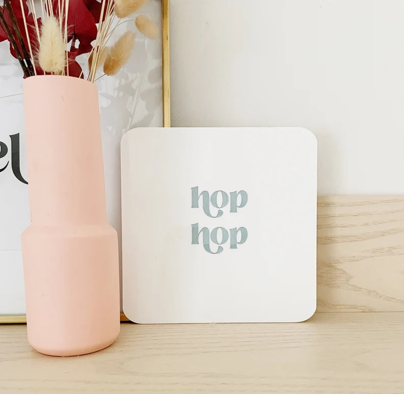 Easter Sign, Hop Hop Sign, Modern Easter Decor, Easter Decor, Easter Decorations | Etsy (US)