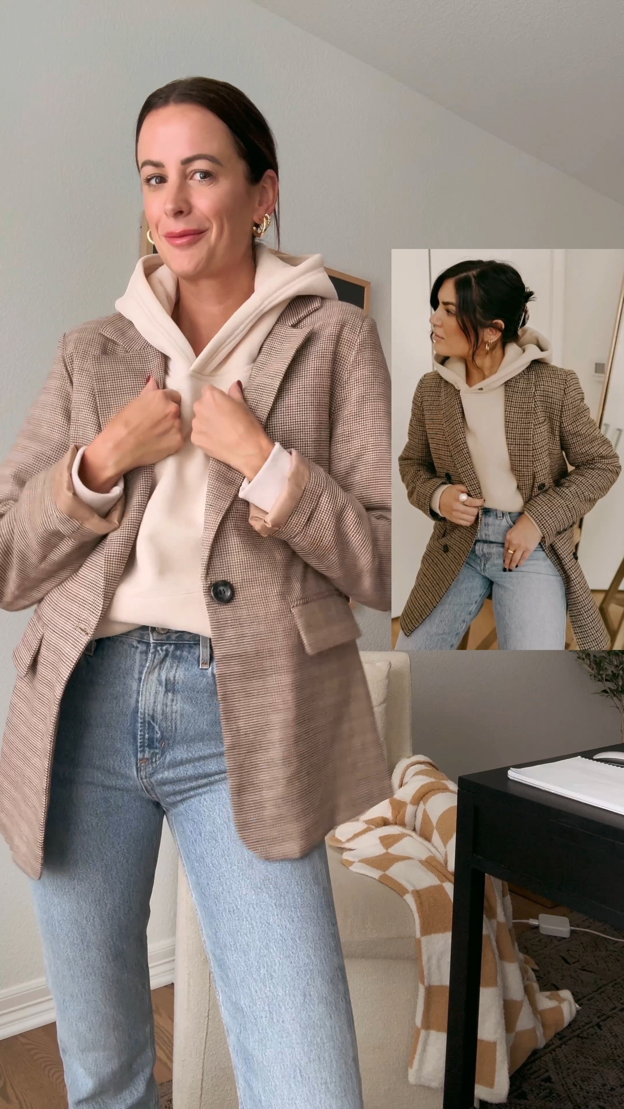 Day 4/30 let’s recreate one of my fav looks from Pinterest but using all Amazon!! I wear size M blazer, S sweatshirt, 27 jeans (on sale) and go .5 up in the sneakers! 

#LTKfindsunder50 #LTKstyletip #LTKSeasonal