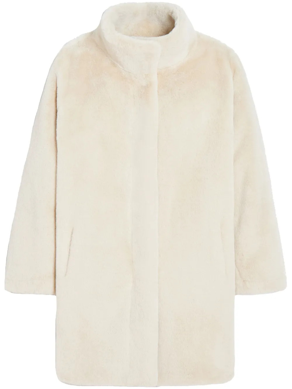 Apparis high-neck faux fur coat - White | Farfetch Global